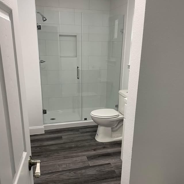 Glass walk-in shower