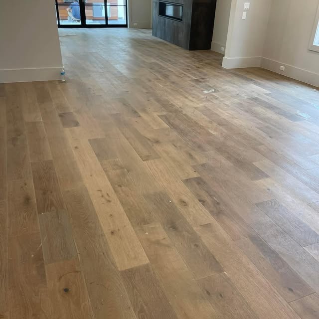Dark plank flooring